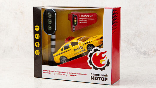 Машинка Такси инерционная с светофором_РП
