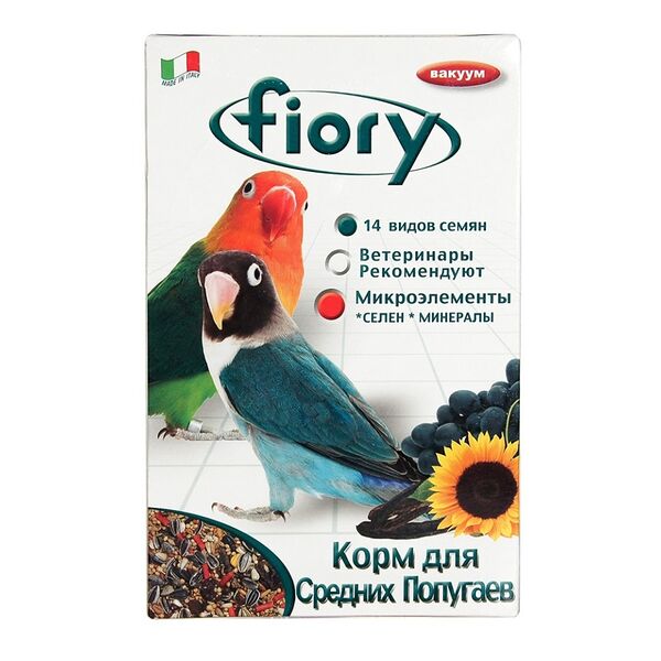 Корм Fiory для средних попугаев Parrocchetti African 800 г, Италия