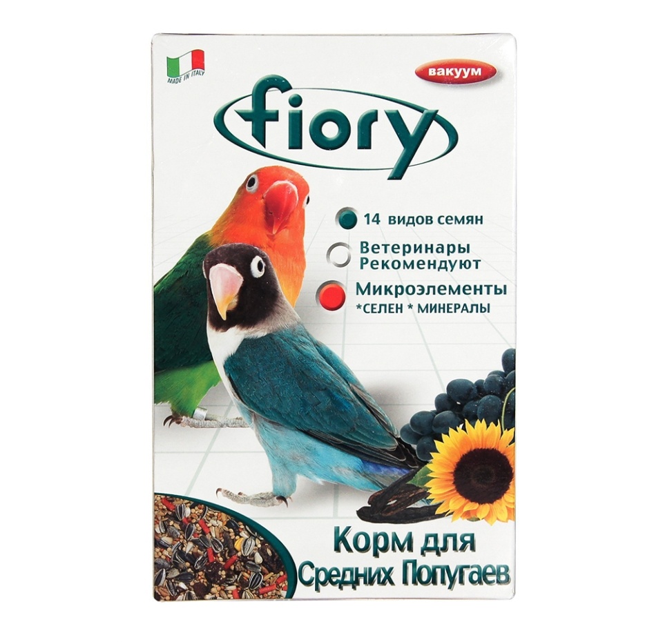 

Корм Fiory для средних попугаев Parrocchetti African 800 г, Италия