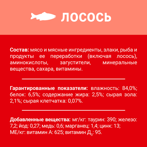 

Влажный корм Дарлинг для взрослых кошек с лососем в подливе 75 г