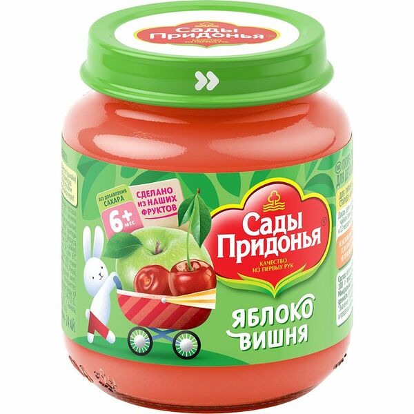 Пюре Сады Придонья яблоко-вишня, 120г