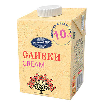 Сливки Молочный мир стерилизованные 10%