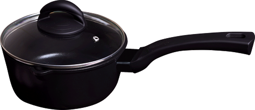 Ковш HOPPS Flame, со стеклянной крышкой, ручка soft touch, литой, индукция, 1.5л, Арт. HKo18NID