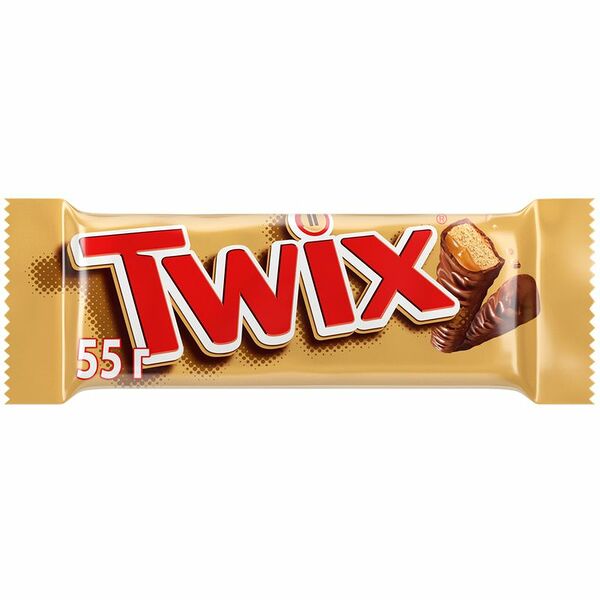 Батончик шоколадный Twix с печеньем, 55г