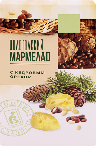 Мармелад КФ ВОЛОГДА с кедровым орехом, 280г