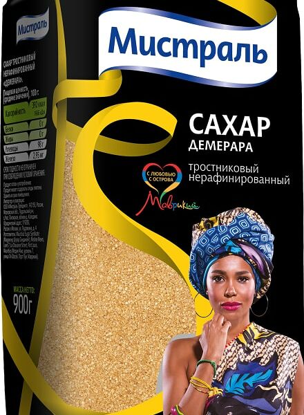 Сахар Мистраль Демерара тростниковый 900г
