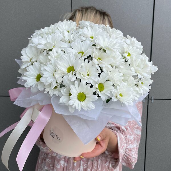 Шляпная коробка  с ромашками