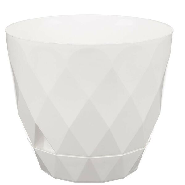 Горшок для цветов Лаурель с поддоном, 14.5 см, 1.3 л, белый