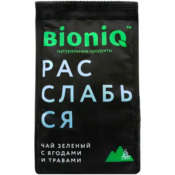 Чай Bioniq Расслабься зелёный с ягодами и травами, 50г