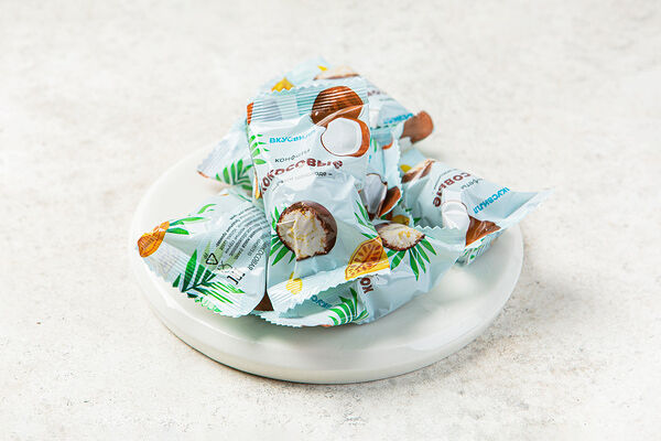 Кокосовая конфета в молочном шоколаде, Вес