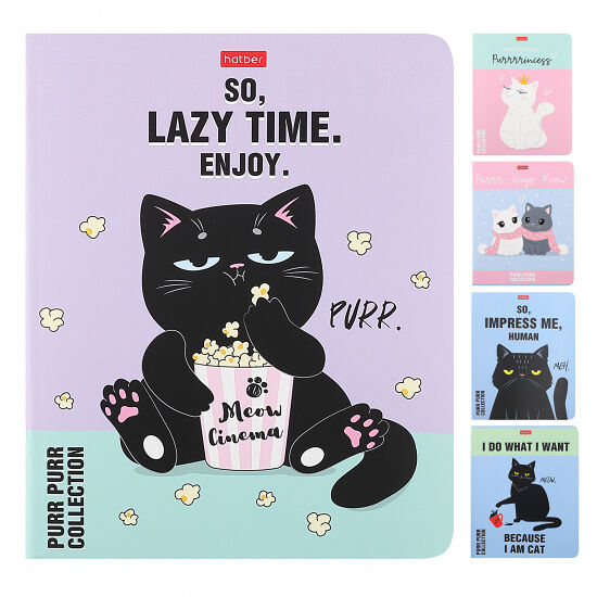 Тетрадь 48л А5 клетка на скобе Котики такие котики 48Т5лВ1