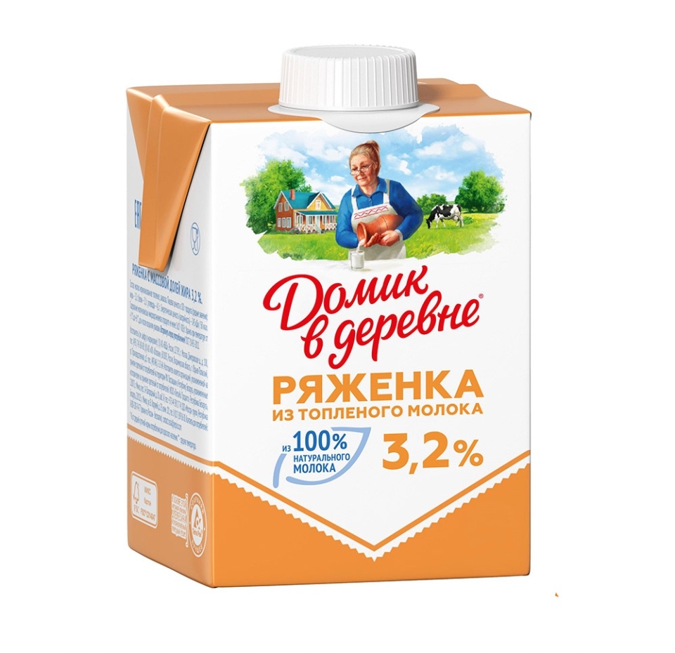 

Ряженка из топлёного молока Домик в деревне 3,2% 515 г