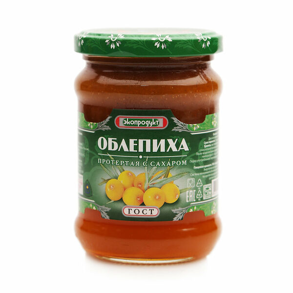 Облепиха протёртая Экопродукт с сахаром