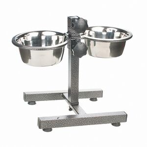 Стойка кормушка металлическая с мисками