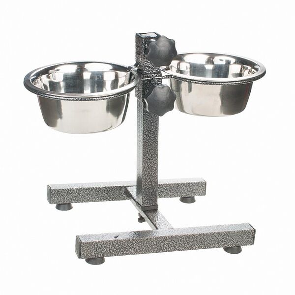 Стойка кормушка металлическая с мисками