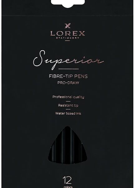 Фломастеры Lorex Pro-Draw Superior классические утолщенные 12 цветов двухсторонние