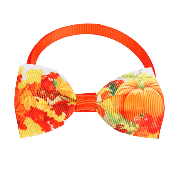Галстук-бант для кошек и собак оранжевый листья, 20-35 см
