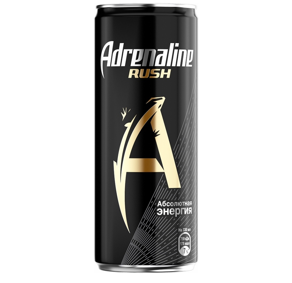 

Напиток энергетический газированный, Adrenaline Rush, 0.33 л, Россия