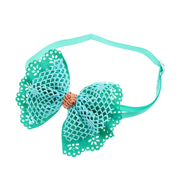 Галстук-бант бирюзовый с рюшами