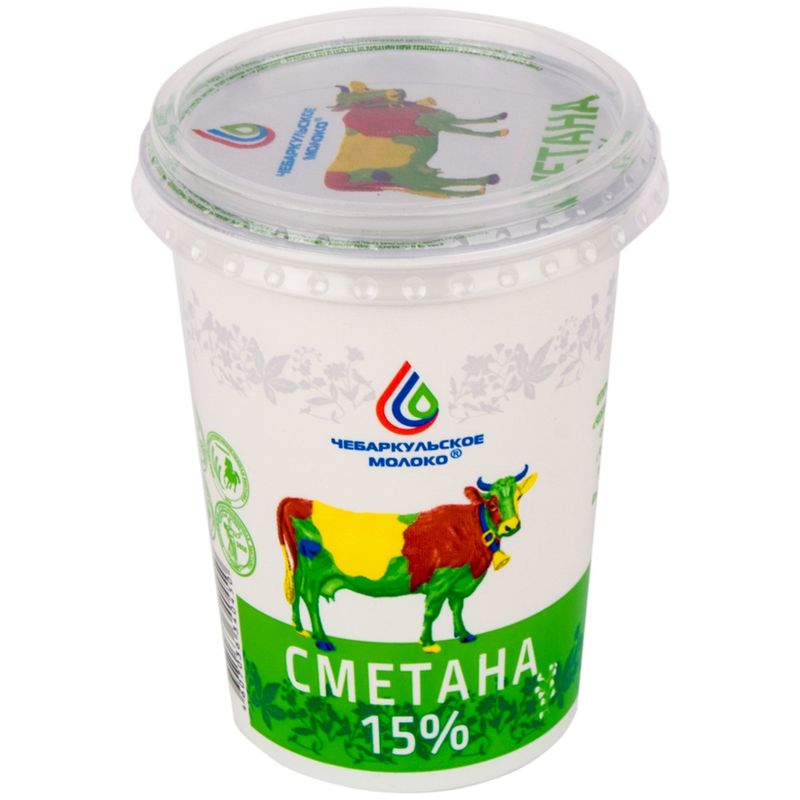 

Сметана Чебаркульское молоко 15% 500 г