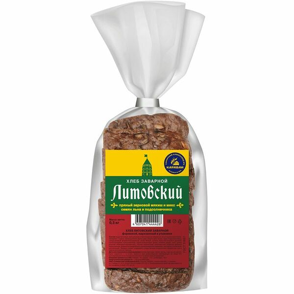 Хлеб Каравай Литовский заварной формовой нарезанный, 300г