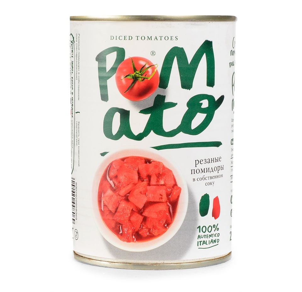 

Томаты в собственном соку Pomato резаные 400 г