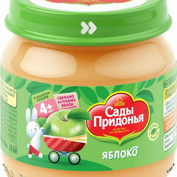 Пюре фруктовое Сады Придонья Яблоко, с 4 месяцев