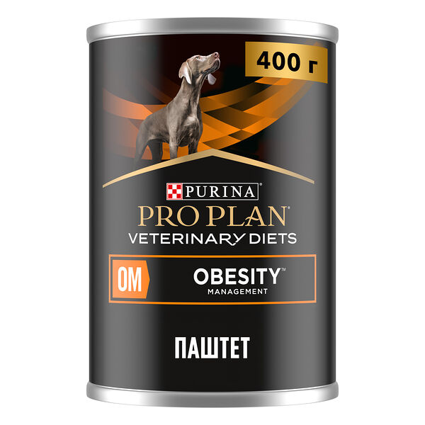 Влажный корм для собак диетический PRO PLAN® VETERINARY DIETS OM Obesity Management для снижения избыточной массы тела,  паштет, 400 г