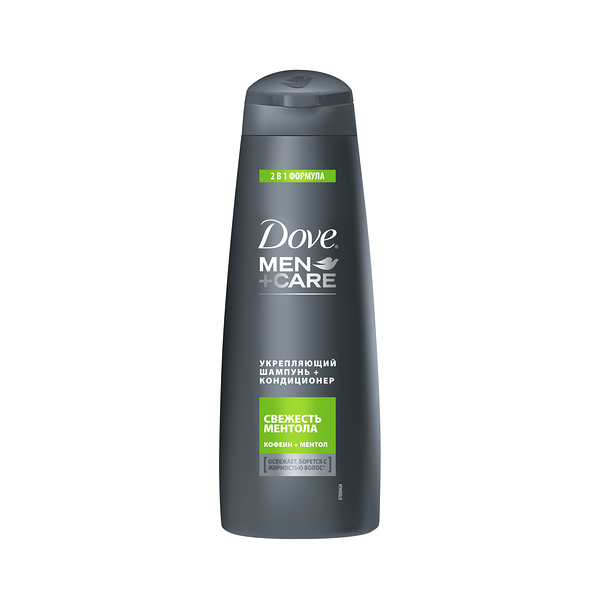 DOVE MEN+CARE Шампунь-кондиционер 2 в 1 Свежесть ментола 380мл