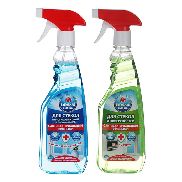 Средство для очистки стекол выгодная уборка со спиртом/c нашатыр.спиртом,п/б 500мл