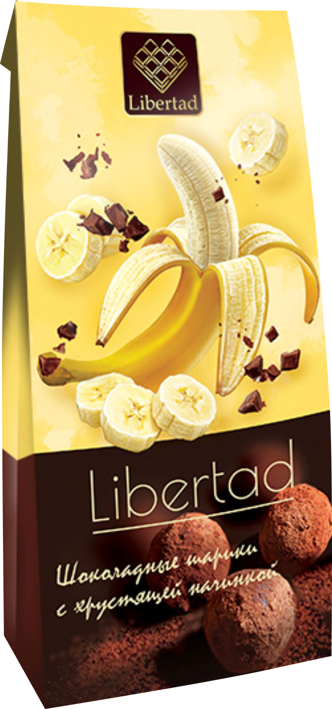 

Шарики шоколадные Libertad с хрустящей начинкой со вкусом банана