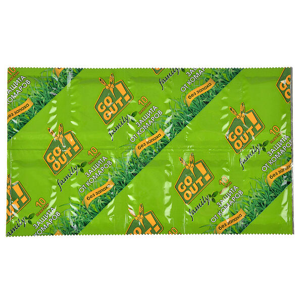 Пластины от комаров Go Out! без запаха, 10 шт