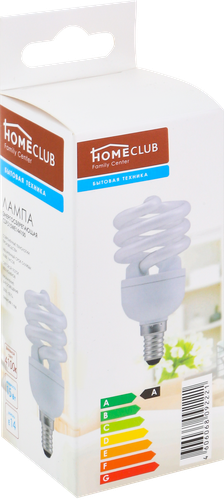 

Лампа энергосберегающая HOMECLUB FS E14 15Вт 4100К