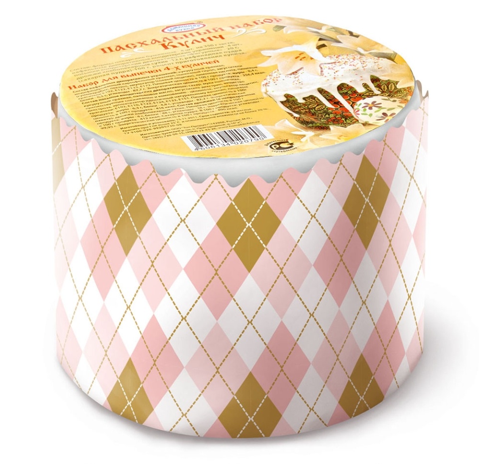 

Набор пасхальный для выпечки и декорирования, «Домашняя кухня», для 4 куличей, Россия