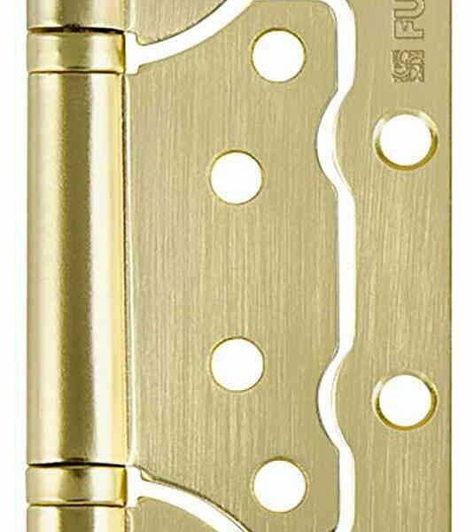 Петля универсальная Fuaro без врезки цвет: матовое золото, 100×25 мм