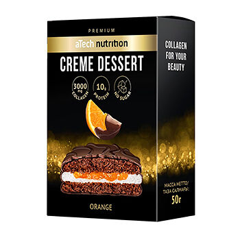 Печенье протеиновое Atech nutrition Creme dessert с коллагеном в ассортименте (без сахара)