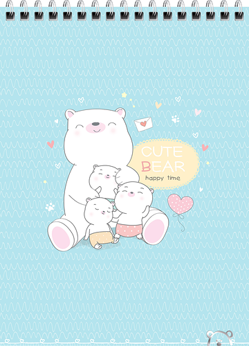 Блокнот Meshu Sweet bear А5, 60 листов, на гребне, 1 шт, в ассортименте