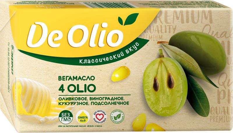 

Крем на растительных маслах De Olio 4 масла 72.5% 180 г