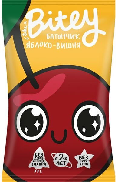 Батончик Bitey Яблоко-вишня без глютена 25г