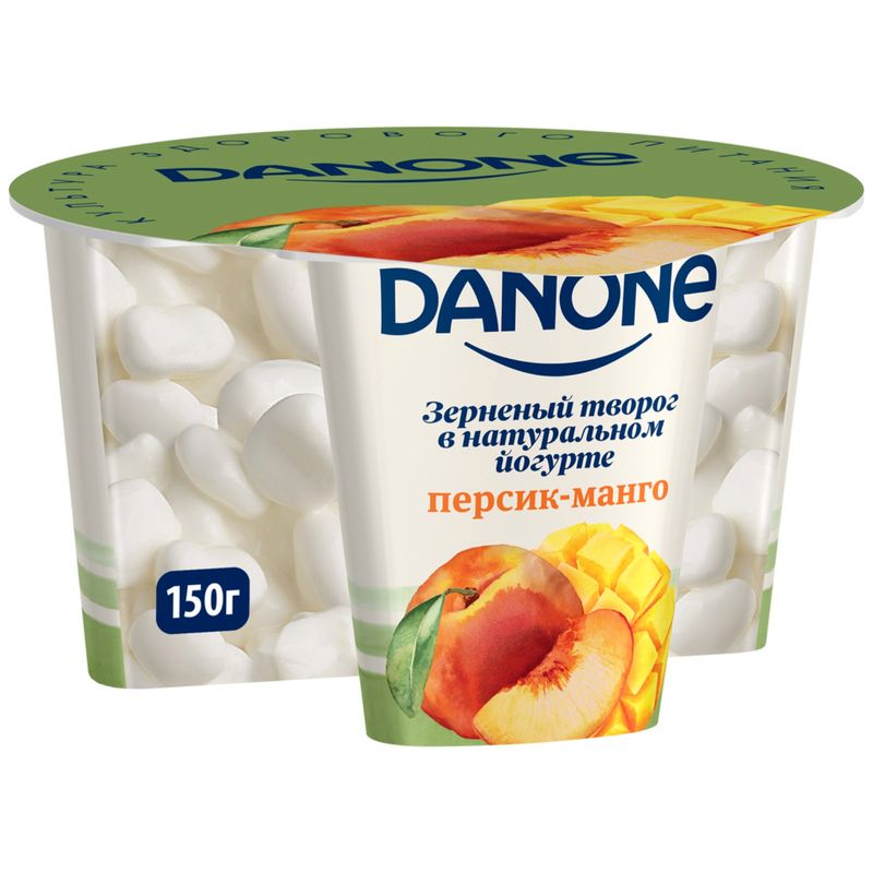 

Творог Danone зерненый в йогурте персик-манго 5% 150 г