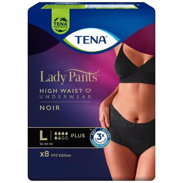 Tena Lady Pants Plus Подгузники-трусы впитывающие для взрослых черные размер L 8 шт