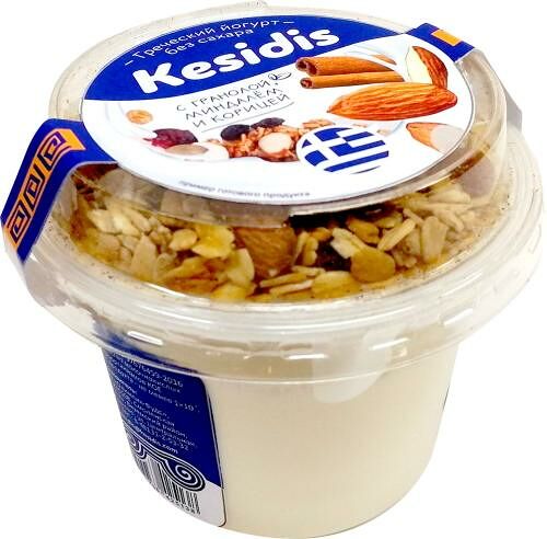 Йогурт Kesidis Dairy Греческий с гранолой, миндалем и корицей 4%