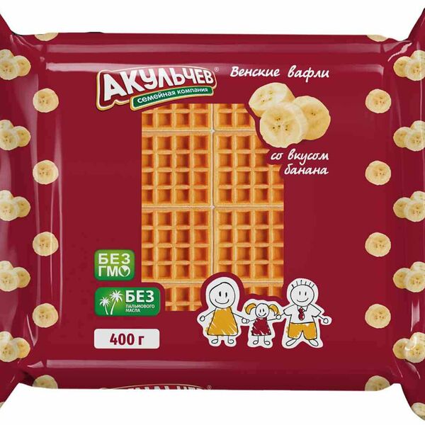 Вафли венские Акульчев Банан