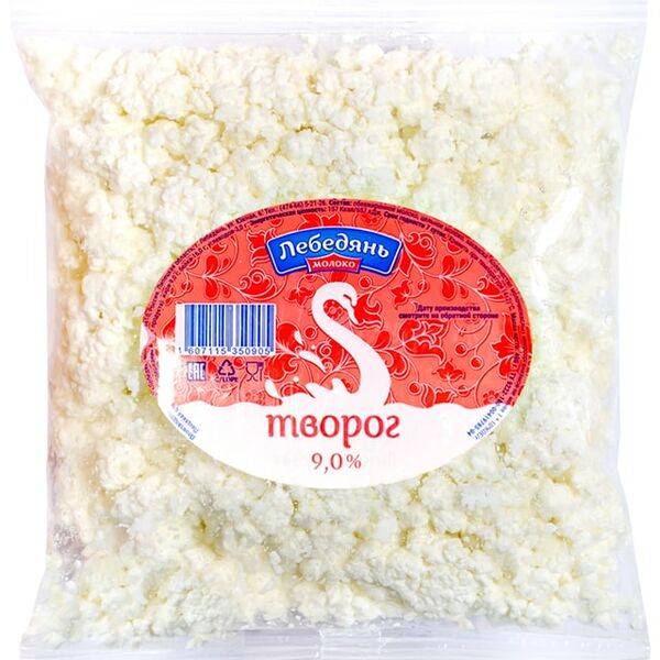 Творог ЛебедяньМолоко 9% 400г