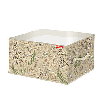 Кофр для хранения Hausmann растительный принт, бежевый 60х50х35см, Китай