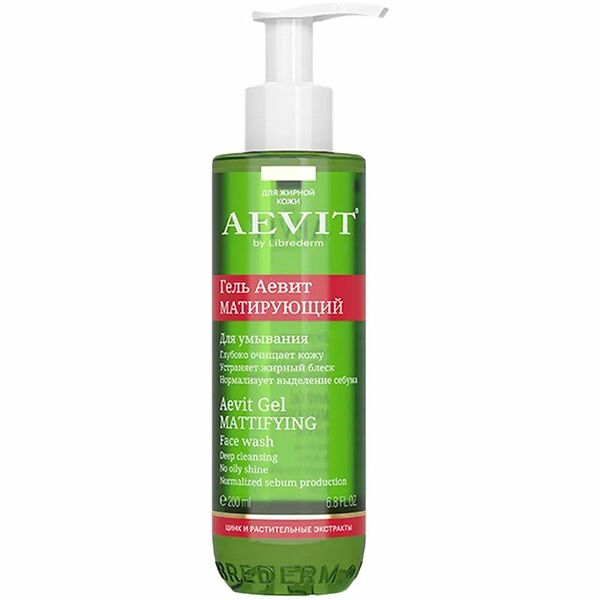 Гель для умывания Librederm Aevit матирующий для жирной кожи, 200мл