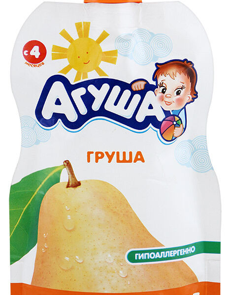 Агуша пюре груша фруктовое детское 90 г