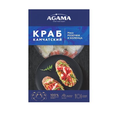 Краб Камчатский Агама (Agama) мясо розочки и коленца в/м 200г, Россия