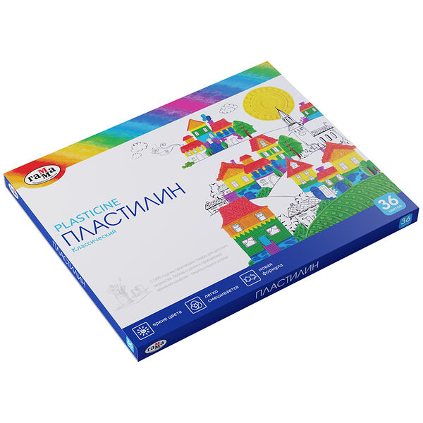 Пластилин Гамма Классический, 36 цветов