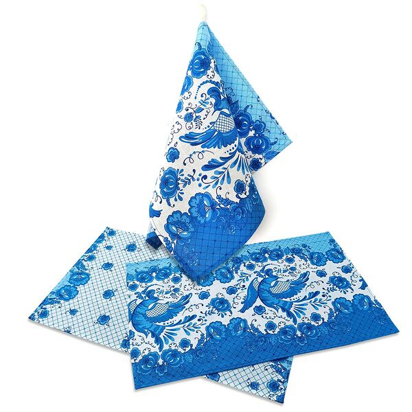 Полотенце кухонное Гжель, 35х60 см, хлопок, в ассортименте